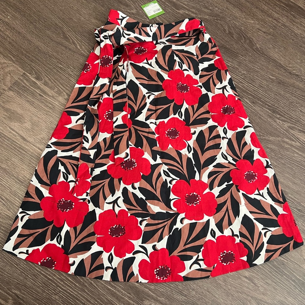 NWT kate spade new york Poppy Field Wrap Skirt - Picture 9 of 9